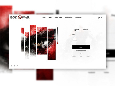 God Of War Website Mockup branding design god of war mockup typography ubisoft ui ux web website