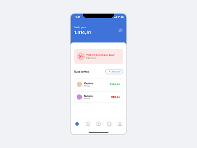 App Finanças Pessoais app design figma interface minimal minimalist ui ux