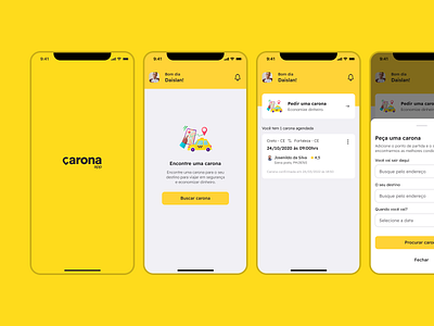 App de caronas app design figma interface minimal ui