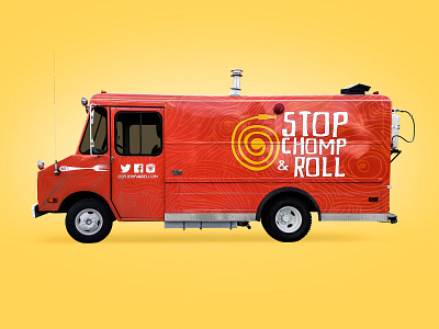 Stop, Chomp & Roll Branding brand brand identity branding design experiential food food and drink food truck graphic design illustration logo logo design restaurant restaurant branding startups truck wrap typography
