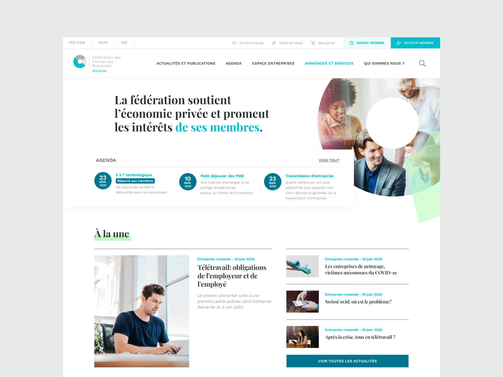 Federation of Geneva’s companies / Website redesign design institution institutional interface redesign ui ux ui web