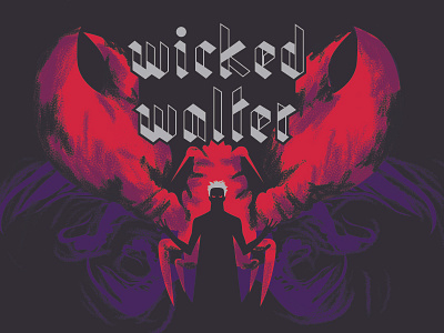 Benchtop Wicked Walter Beer Label design illustration logo