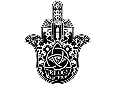 Trilogy Tattoo Hand Logo