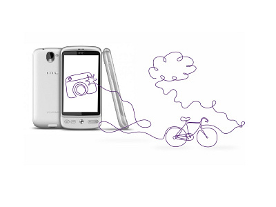 Telia illustration phone/bike