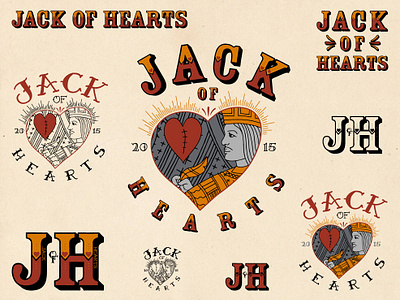 JACK OF HEARTS badge brand design brand identity branding design illustration lettering logo logo inspiration tattoo art tattoo design typography