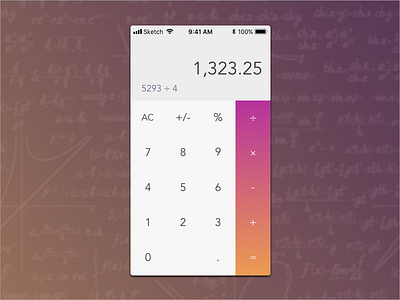 Daily UI; Calculator calculator daily ui day four maths sunset