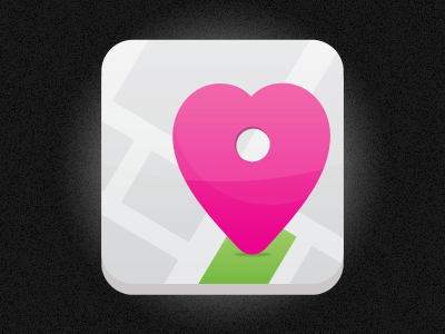 App icon concept app concept dating heart icon logo map