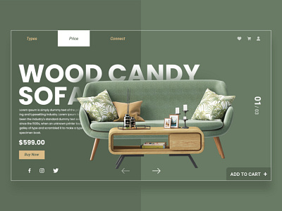 Wood Candy Sofa Furniture - Creative Landing Page Template