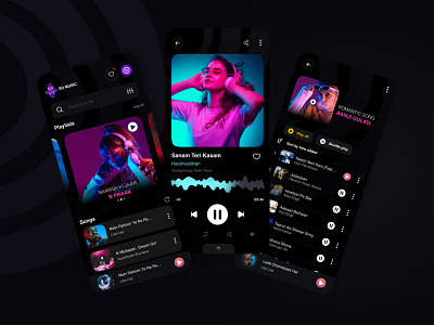 Online Music Player UI Kits app design music app music art player ui