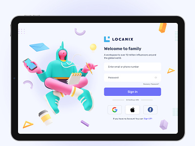 Creative Login Form Template app dashboard forgot password ios key log in login data minimal mobile onboarding password phone email username register sign in user experience user interface ux