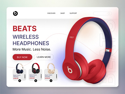 Beats Headphones web Ui 3d app design beats beats headphone branding design earbud headphone illustration ui ux web website