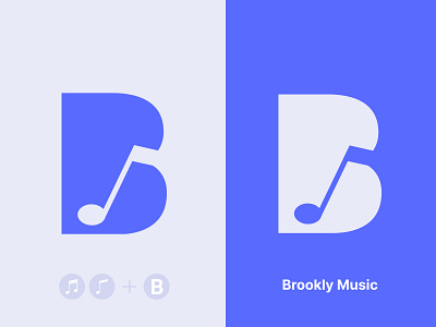 Brookly Music - Logo Design app design app logo blue brand branding design illustration logo music logo ui ux vector web website