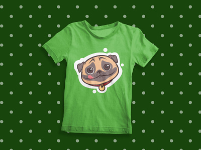 Pug T-shirt dog dog illustration dog logo mockup design pug pugs tshirt tshirt graphics tshirt mockup