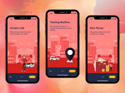 Taxi Driver App Splash Screens design driver app taxi app uiux