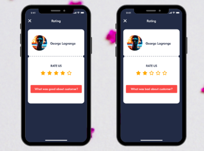 Rating Screens Flow For Taxi Driver App ratings taxi booking app taxipp uiux