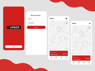 Login and Home Screens For Food Delivery Boy App food app food delivery app food delivery application uiuxdesign