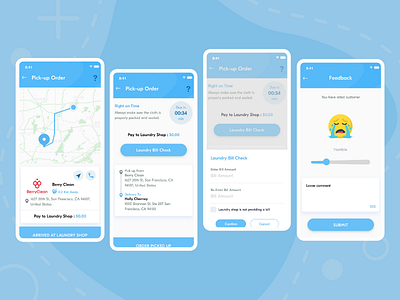 Pick up Order Screen For Laundry Delivery Boy App laundry app uiuxdesign