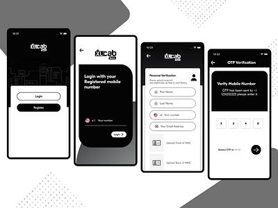 Login & Signup Screens of Cab Booking App For Driver cab booking app taxi app taxi booking app uiuxdesign