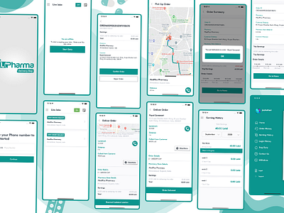 UI/UX Design Of Pharmacy Delivery App For Delivery Boy medicine delivery app mobile app pharmacy app uiuxdesign