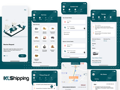 XLShipping - On Demand Shipping and Delivery App Design courier app delivery app design mobile app on demand app shipping app uiuxdesign