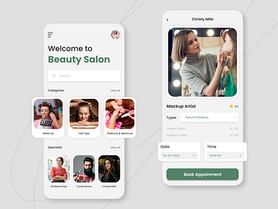 Beauty Salon App Design