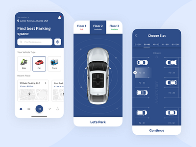 Parking Finder App UI Design app design mobile app mobile app design parking app parking app design parking finder app ui design uiux user interface