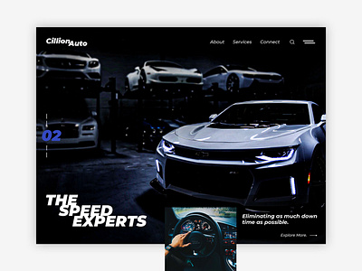 Cillion Auto branding design flat typography ui ux web website website design