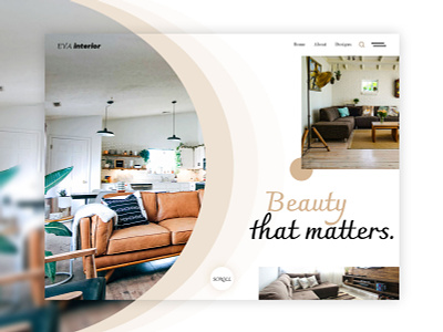 EVA Interior branding design flat typography ui ux web website website design