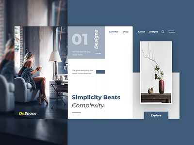 DeSpace branding design flat illustration typography ui ux web website website design