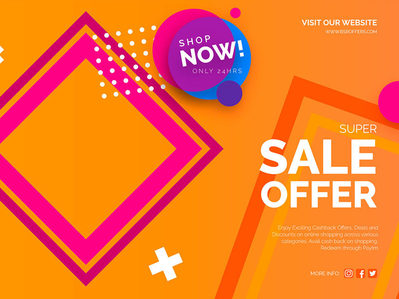 Sale vector illustration instagram typography branding design