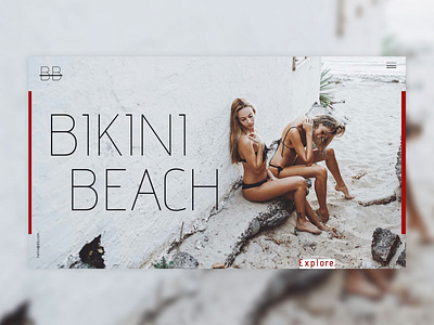 Bikini Beach branding design flat typography ui ux web website website design