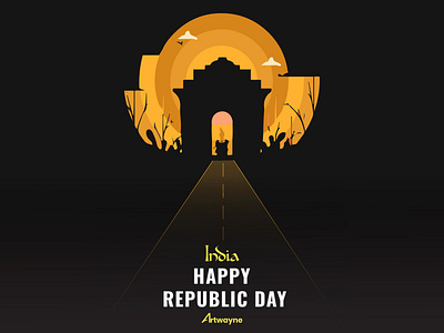 Happy Republic Day branding design flat illustration typography vector web