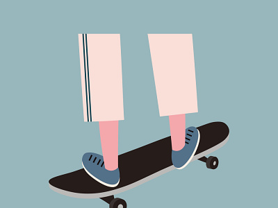 Girl with skateboard illustration