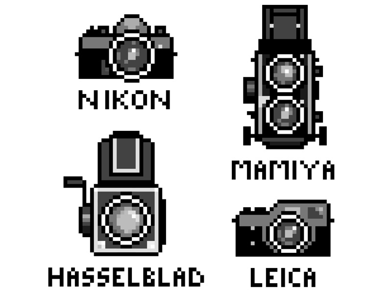 Pixel Cams illustator pixel vector