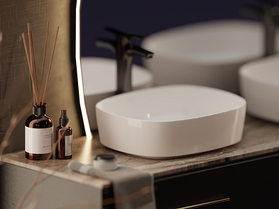 Bathroom Concept: Detail 3d 3dblender bathroom blender concept graphic design interior design isometric lighting
