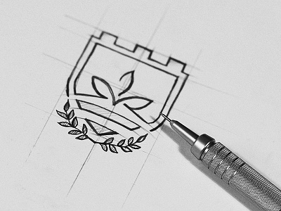 Logo Sketching brand mark bratus education icon sketching symbol vietnam
