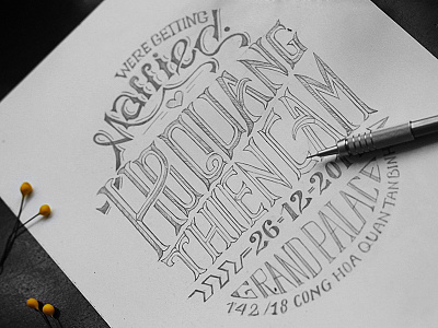 Invitation Typography hand lettering invitation jimmi tuan lettering typography vietnam wedding