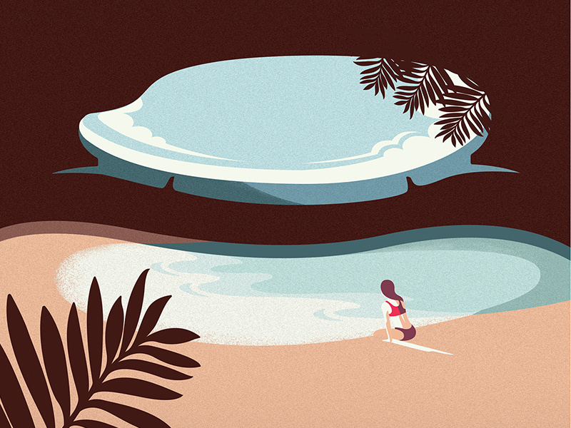 Hidden Beach - Mexico tour travel branding agency vietnam landscapes illustration vietnam bratus minimalism minimalillustration
