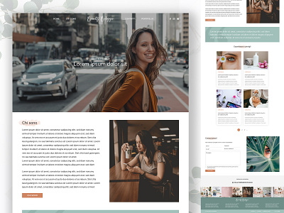 Beauty Blog Homepage adobexd beauty beauty blog blogger millennial pink pinterest sage ui uiux ux