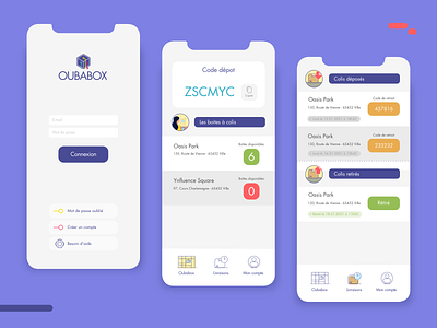 Oubabox app app design flat illustration ui ux vector