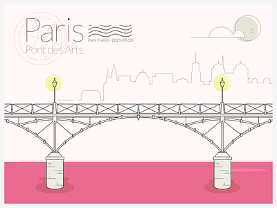 Souvenir from Paris bridge card dribbleweeklywarmup illustration letter paris playoff postcard vector weeklywarmup
