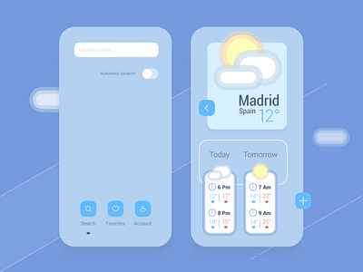 Météo weather app app concept design mobile playoffs screen ui vector weather