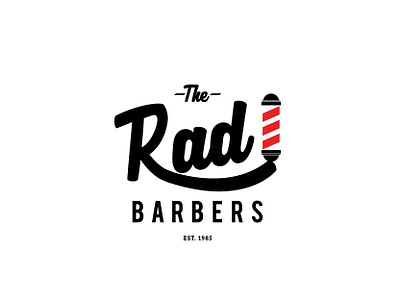 The Rad Barbers Logo branding flat icon illustration illustrator logo minimal vector