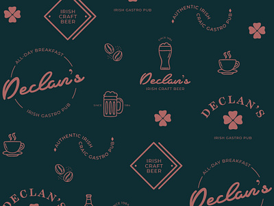 Declan's Irish Gastro Pub™ Logos branding cleanlogo flat food and drink icon identity design illustration illustrator logo logo design typography vector vintage logo