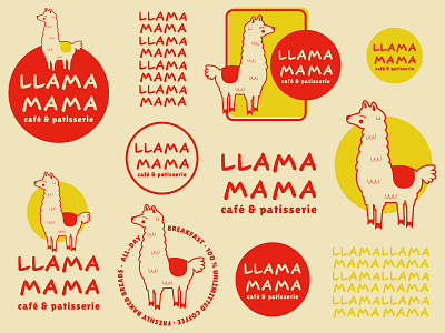 Llmamama Cafe ™ branding cleanlogo design flat food and drink icon identity design illustration illustrator logo logo design minimal typography vector vintage logo