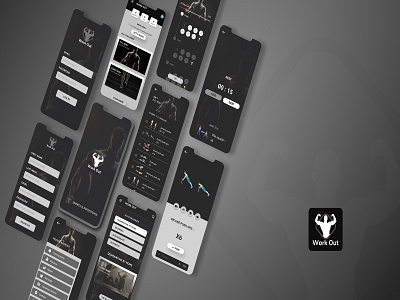 Workout Fitness App UI Kit app app design branding design figma mobile design ui