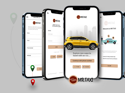 MR Taxi Mobile App UI-UX Design app design branding design figma graphic design illustration mobile mobile design ui