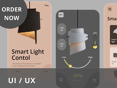 Smart Light Control Mobile App UI Design 3d app design branding design figma graphic design mobile design motion graphics ui