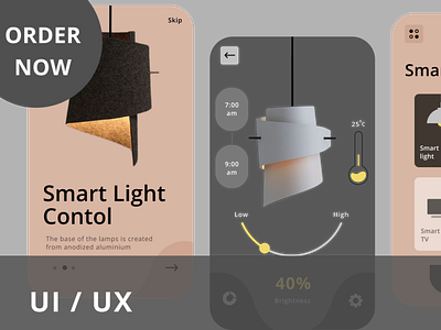 Smart Light Control Mobile App UI Design