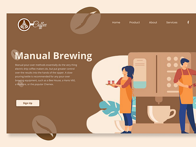 Barista -Illustration for Coffee Shop Website